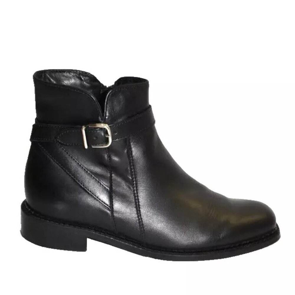 New! La Canadienne Sarah 30MM Leather Ankle Boots Black Size 9 DD509A
